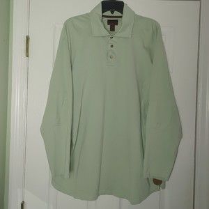 Born Men's Long Sleeve Polo Shirt Size XL Relaxed Fit Green 100% Cotton